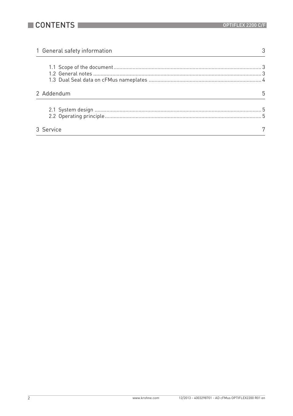KROHNE OPTIFLEX 2200 cFMus User Manual | Page 2 / 8