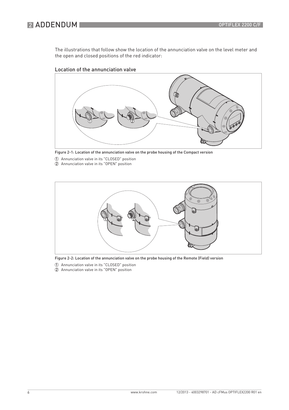 Addendum | KROHNE OPTIFLEX 2200 cFMus User Manual | Page 6 / 8