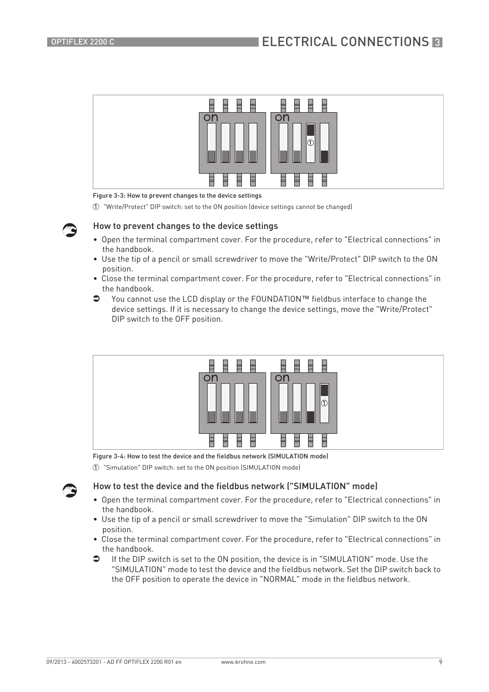 Electrical connections | KROHNE PTIFLEX 2200 FOUNDATION FIELDBUS User Manual | Page 9 / 72