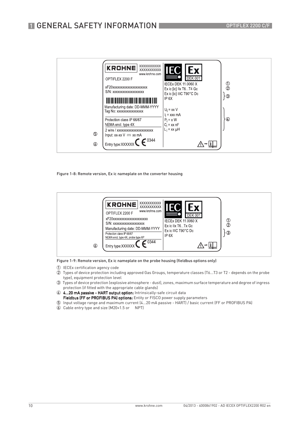 General safety information | KROHNE OPTIFLEX 2200 IECEX User Manual | Page 10 / 32