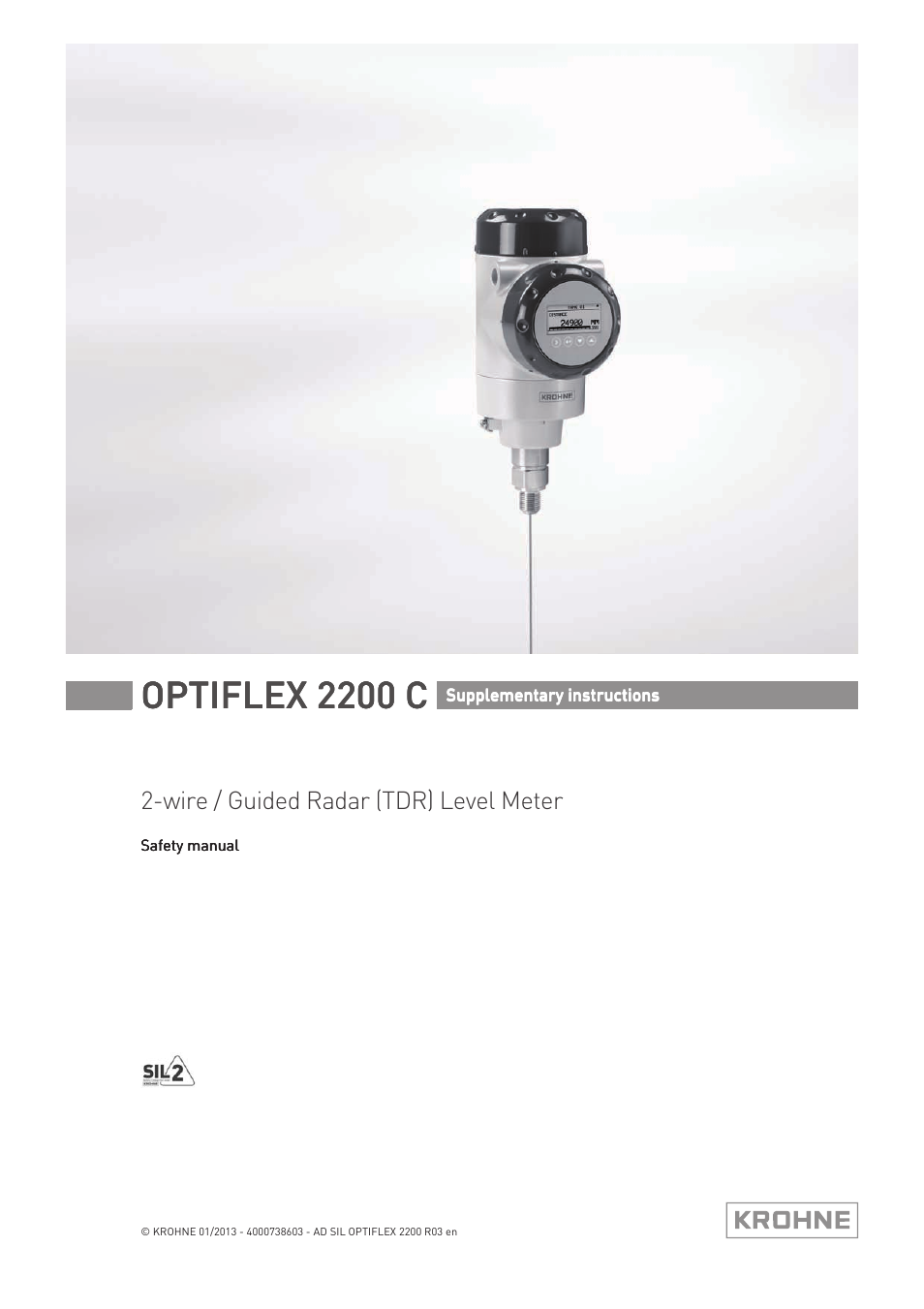 KROHNE OPTIFLEX 2200C SIL User Manual | 36 pages