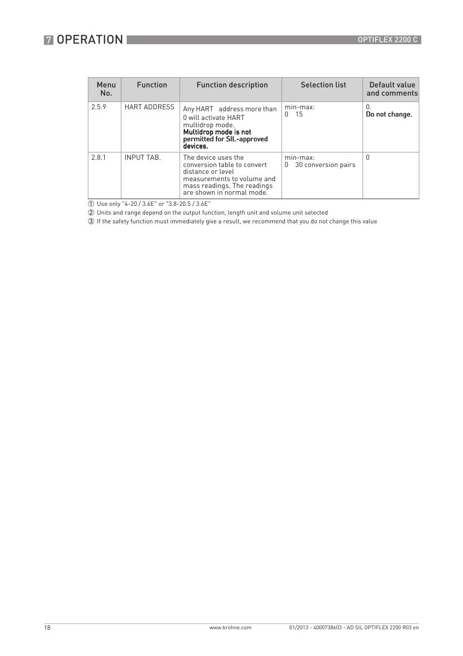 Operation | KROHNE OPTIFLEX 2200C SIL User Manual | Page 18 / 36