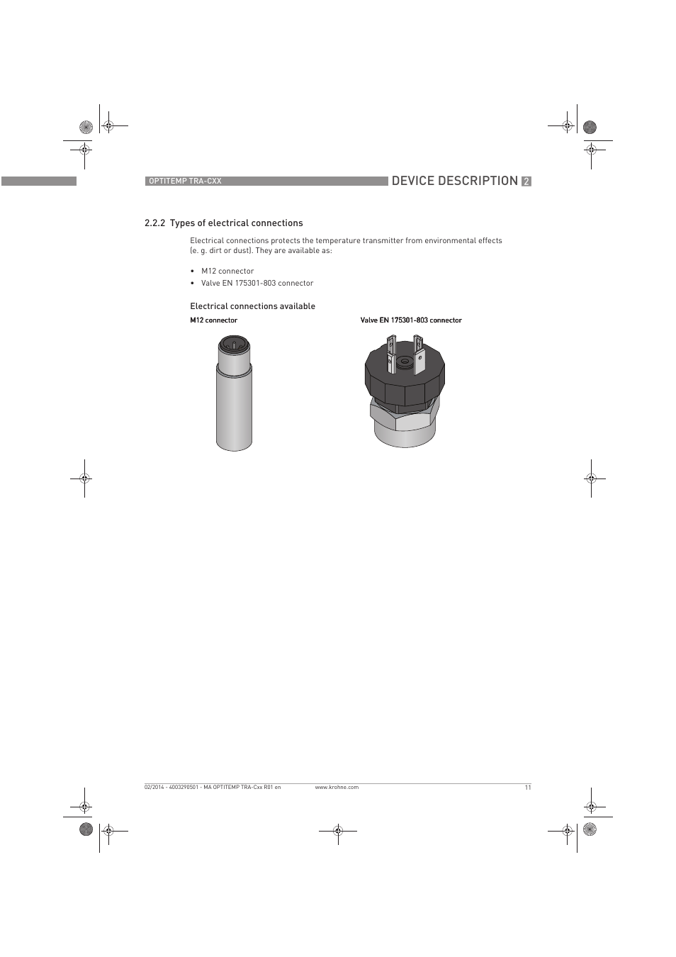 Device description | KROHNE OPTITEMP Compact sensors User Manual | Page 11 / 44
