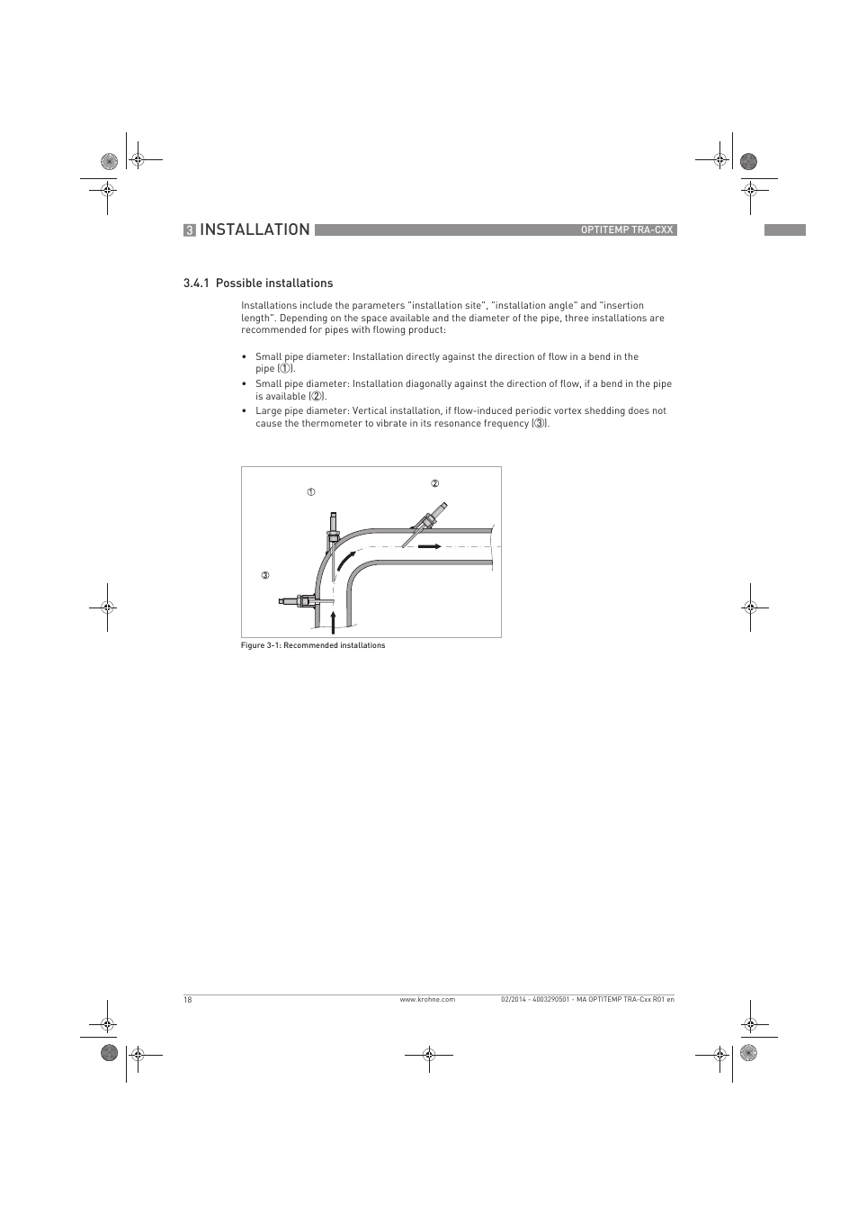 Installation | KROHNE OPTITEMP Compact sensors User Manual | Page 18 / 44