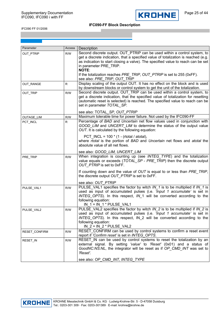 KROHNE IFC 090 i Converter FOUNDATION FIELDBUS User Manual | Page 25 / 44