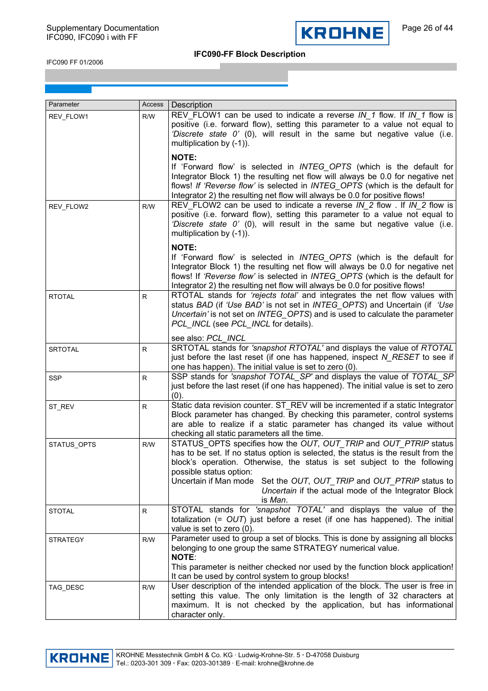 KROHNE IFC 090 i Converter FOUNDATION FIELDBUS User Manual | Page 26 / 44