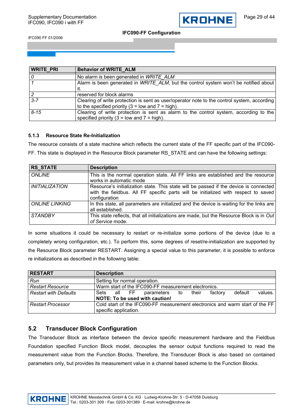 KROHNE IFC 090 i Converter FOUNDATION FIELDBUS User Manual | Page 29 / 44