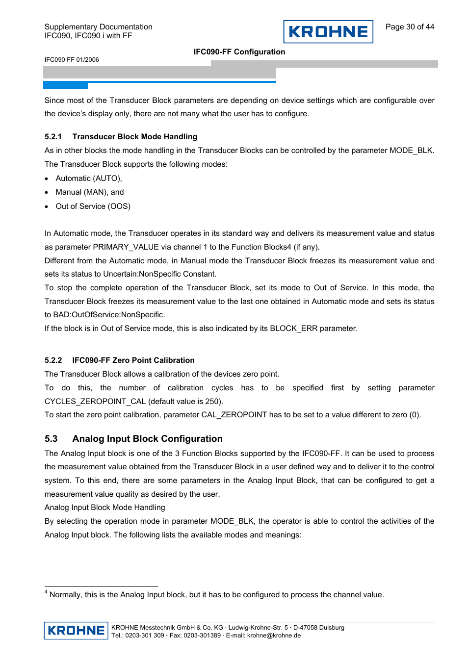 KROHNE IFC 090 i Converter FOUNDATION FIELDBUS User Manual | Page 30 / 44