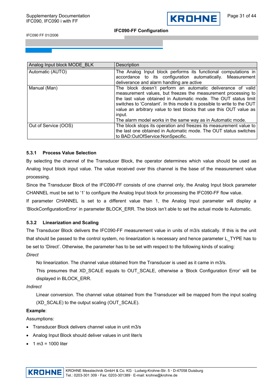 KROHNE IFC 090 i Converter FOUNDATION FIELDBUS User Manual | Page 31 / 44