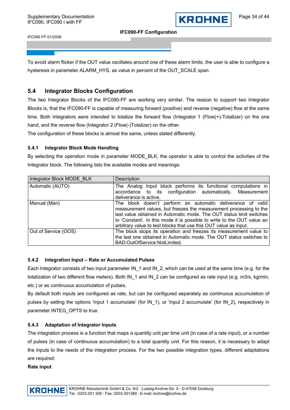 KROHNE IFC 090 i Converter FOUNDATION FIELDBUS User Manual | Page 34 / 44