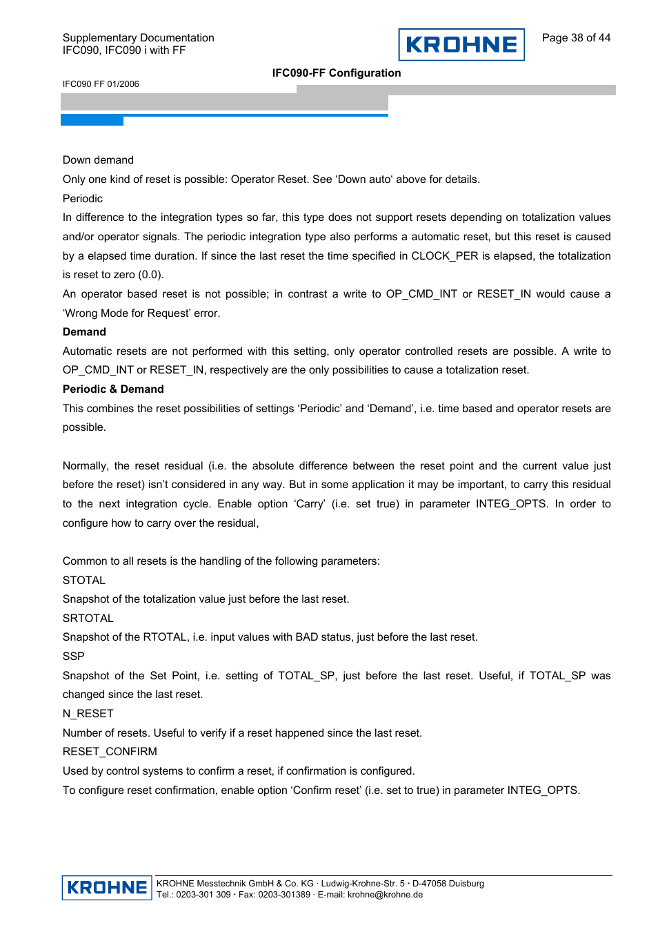 KROHNE IFC 090 i Converter FOUNDATION FIELDBUS User Manual | Page 38 / 44