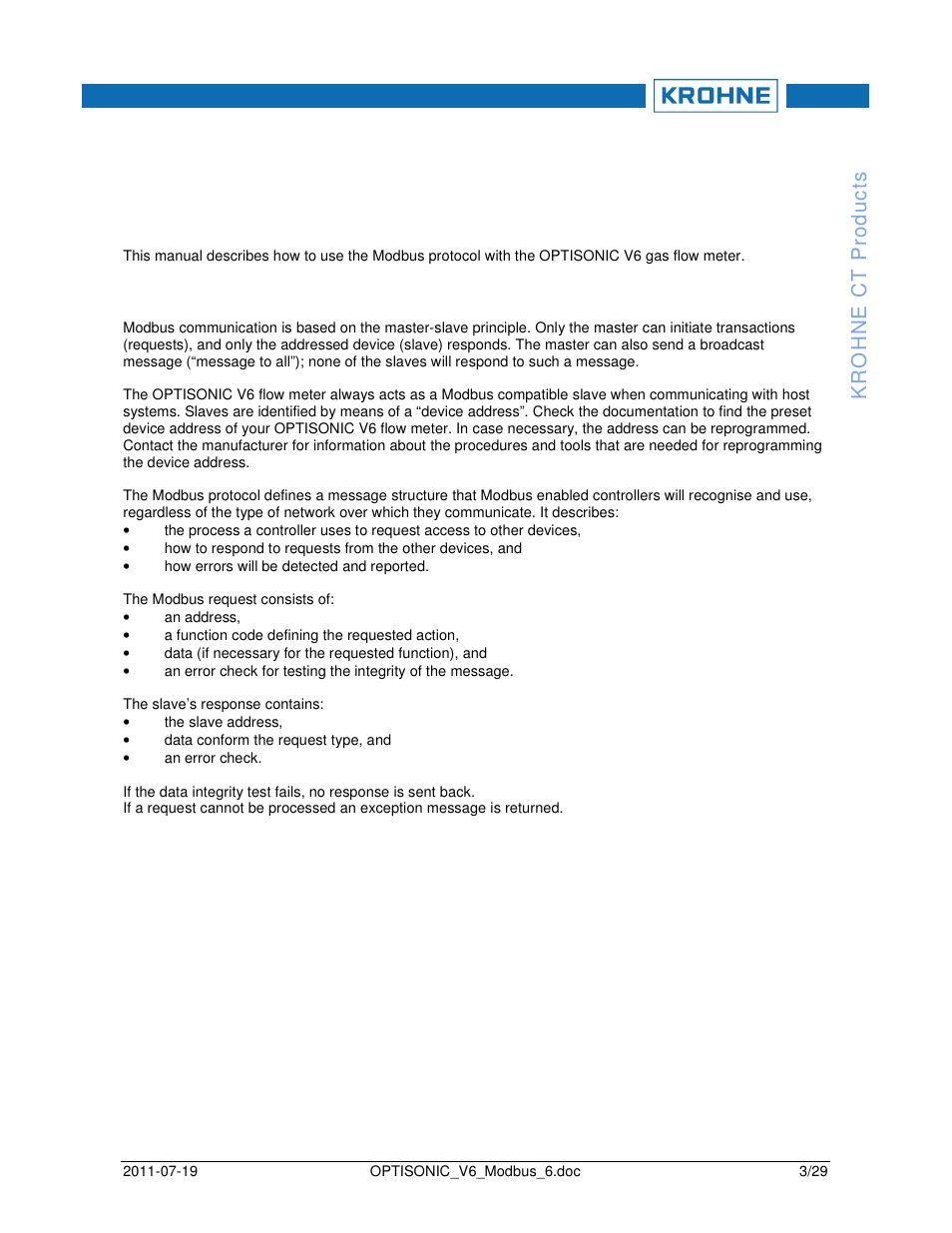 1introduction | KROHNE OPTISONIC V6 Modbus User Manual | Page 3 / 29