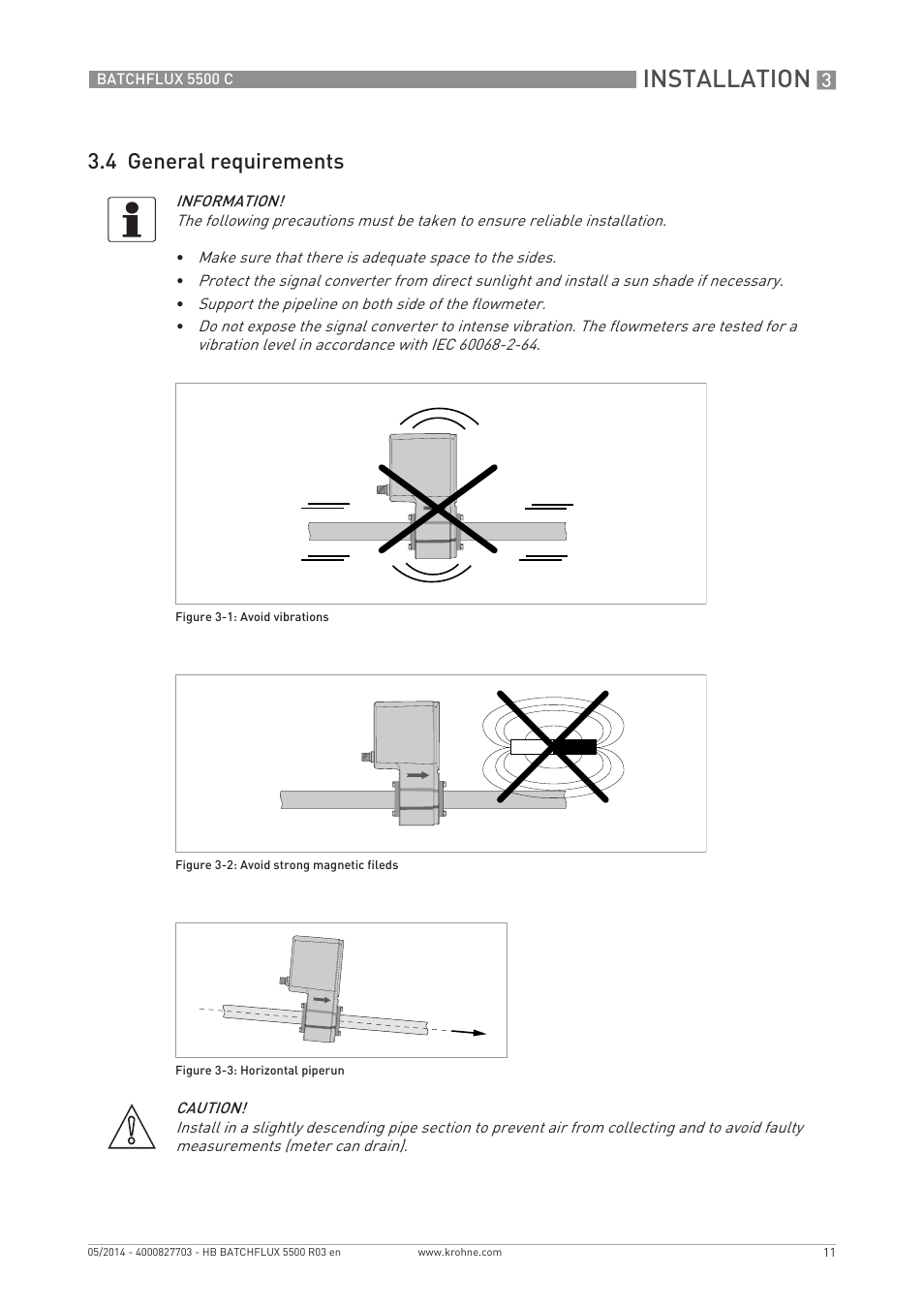 Installation, 4 general requirements | KROHNE BATCHFLUX 5500 C EN User Manual | Page 11 / 32