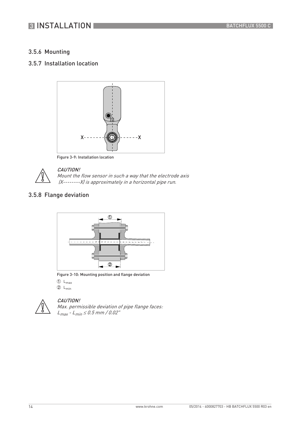 Installation | KROHNE BATCHFLUX 5500 C EN User Manual | Page 14 / 32