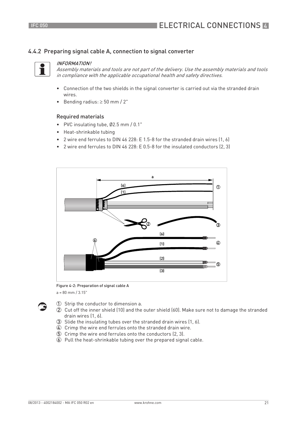 Electrical connections | KROHNE IFC 050 Converter EN User Manual | Page 21 / 84