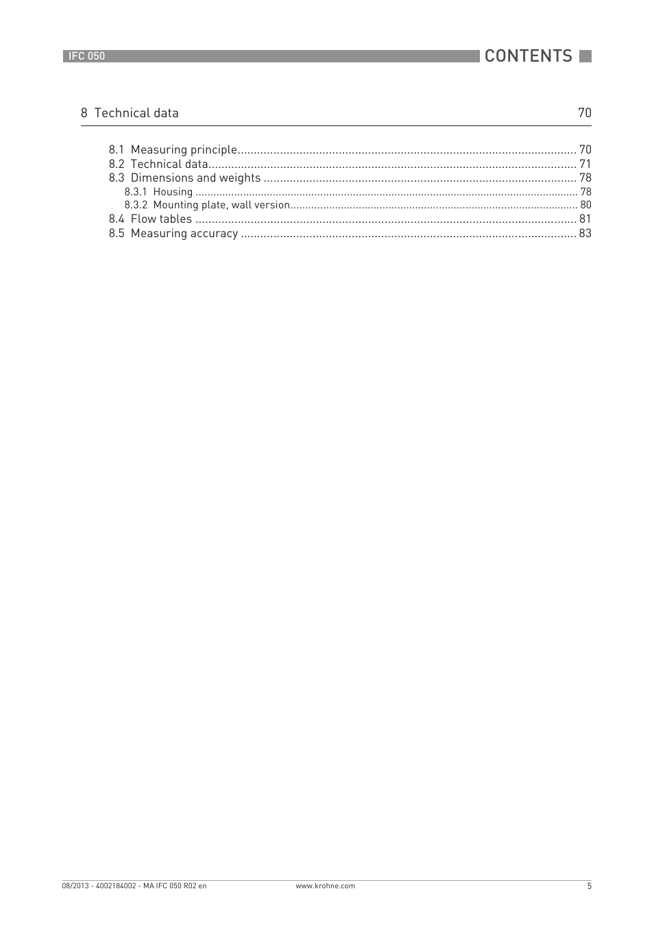 KROHNE IFC 050 Converter EN User Manual | Page 5 / 84