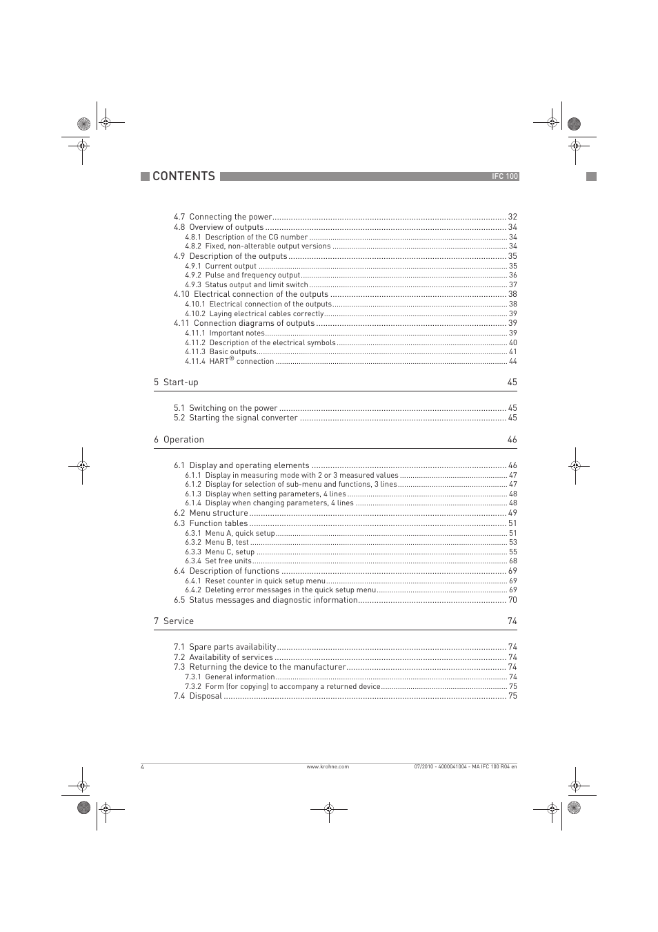 KROHNE IFC 100 Converter EN User Manual | Page 4 / 116