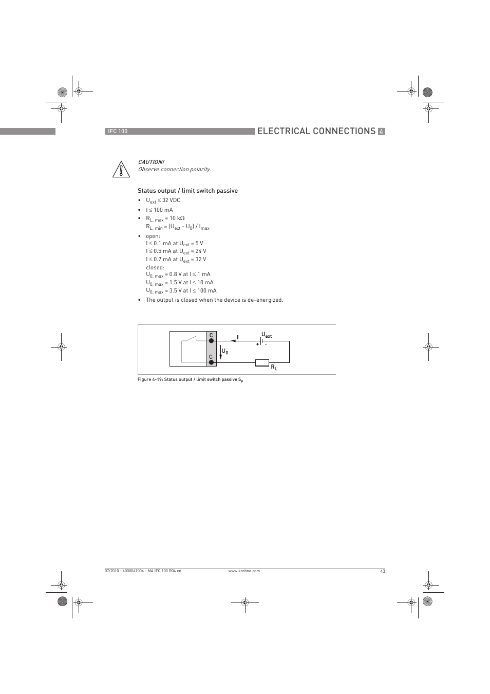 Electrical connections | KROHNE IFC 100 Converter EN User Manual | Page 43 / 116