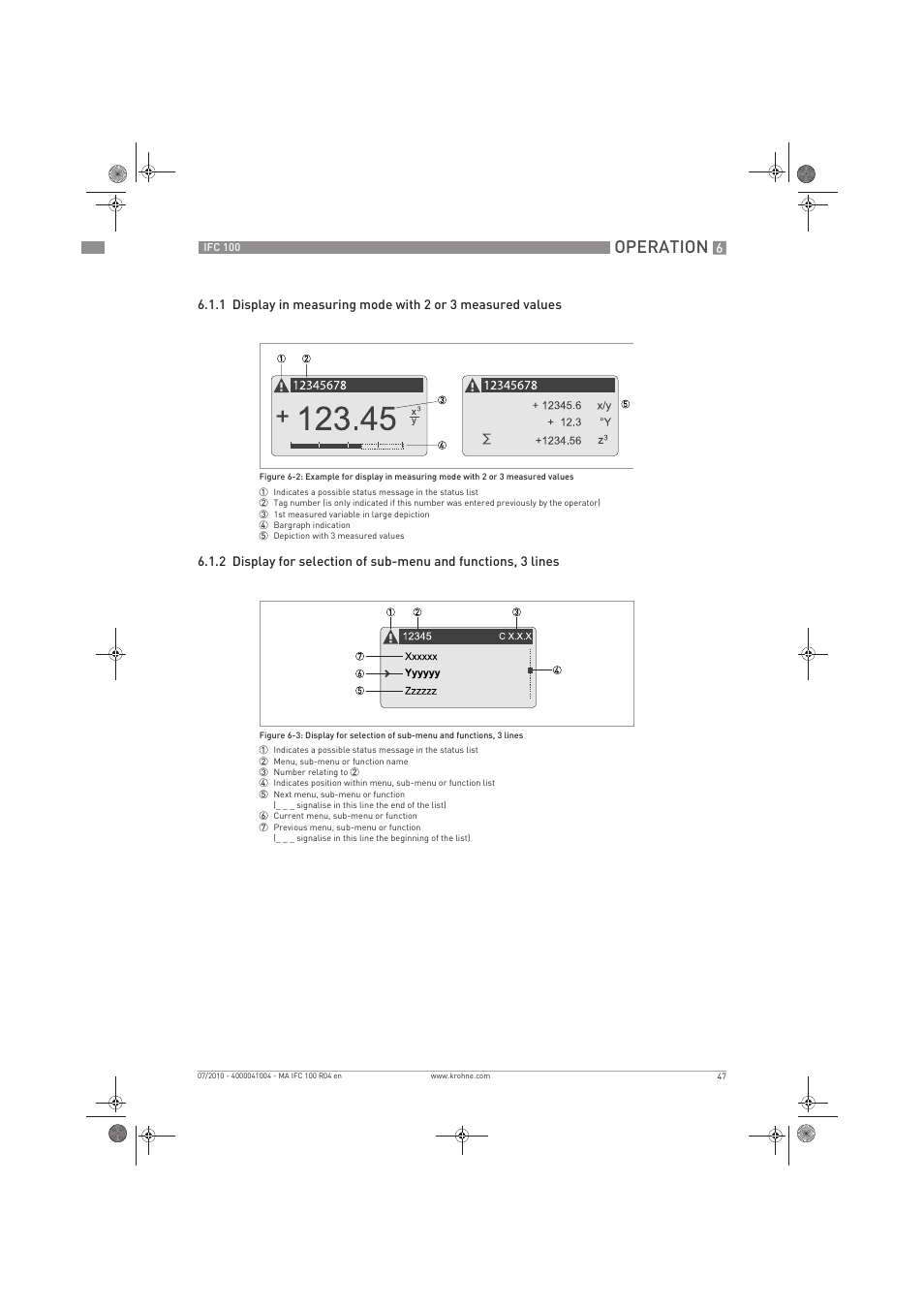 Operation | KROHNE IFC 100 Converter EN User Manual | Page 47 / 116