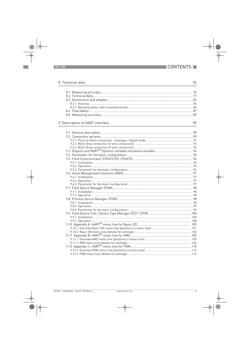 KROHNE IFC 100 Converter EN User Manual | Page 5 / 116