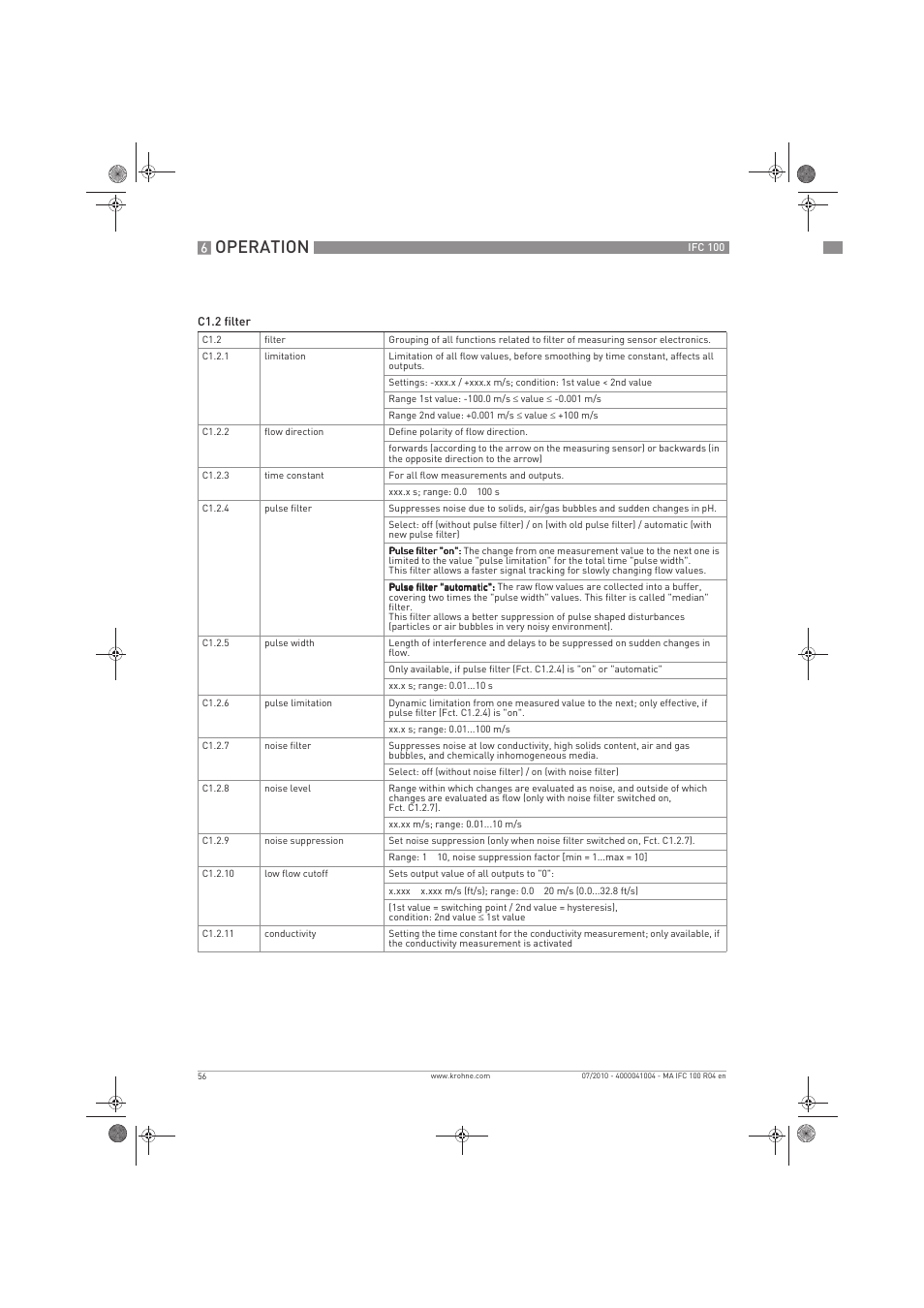 Operation | KROHNE IFC 100 Converter EN User Manual | Page 56 / 116