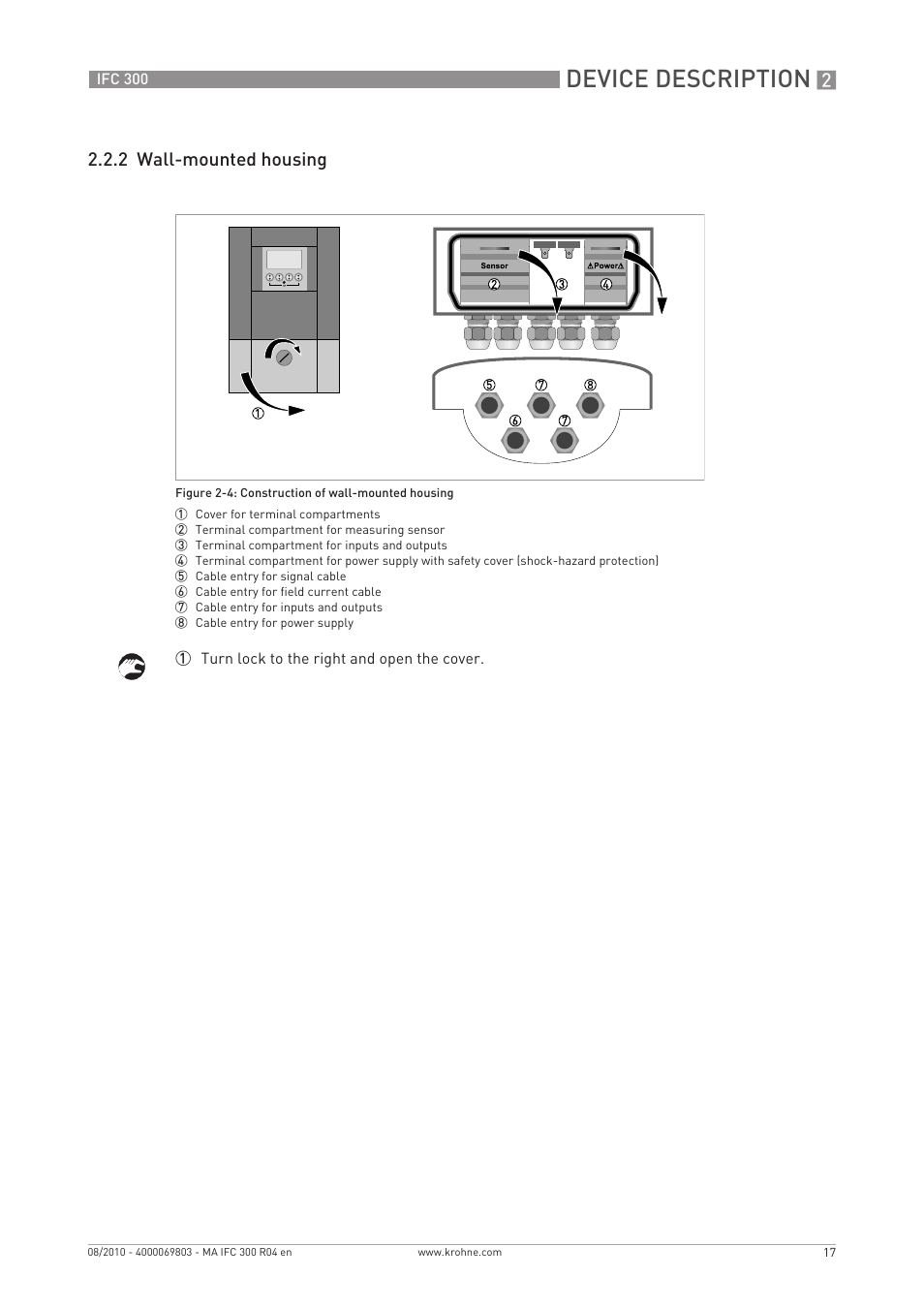 Device description, 2 wall-mounted housing | KROHNE IFC 300 Converter EN User Manual | Page 17 / 192
