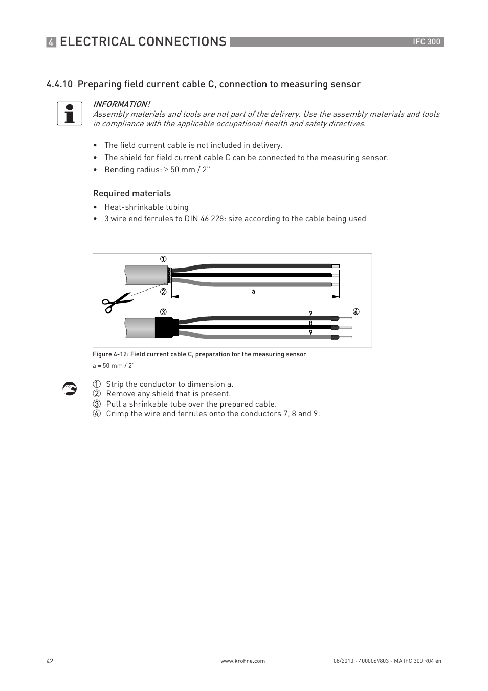 Electrical connections | KROHNE IFC 300 Converter EN User Manual | Page 42 / 192