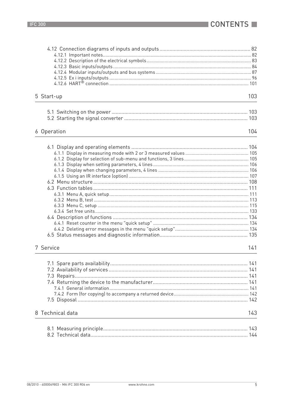 KROHNE IFC 300 Converter EN User Manual | Page 5 / 192