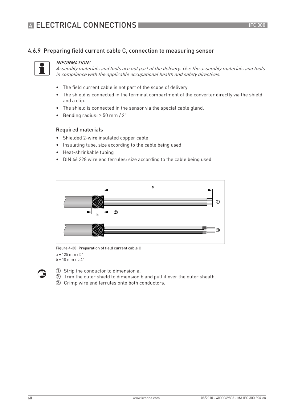 Electrical connections | KROHNE IFC 300 Converter EN User Manual | Page 60 / 192