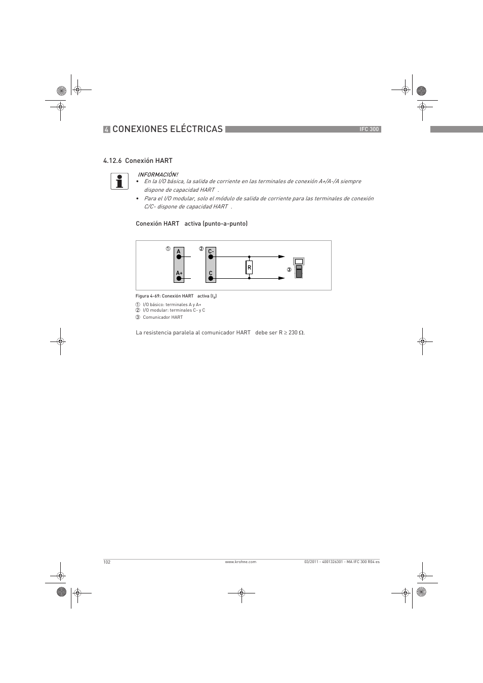 Conexiones eléctricas | KROHNE IFC 300 Converter ES User Manual | Page 102 / 196