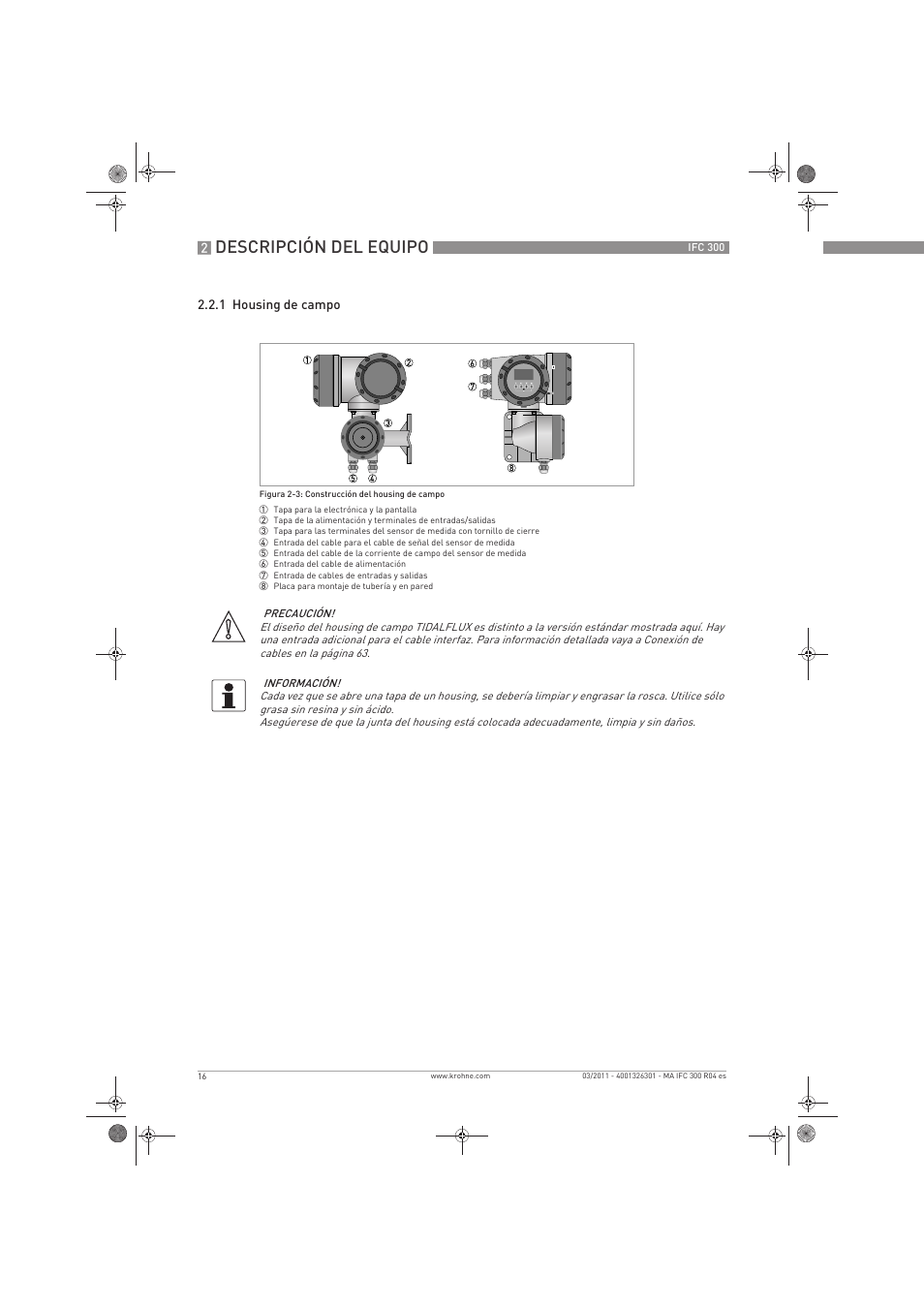 Descripción del equipo | KROHNE IFC 300 Converter ES User Manual | Page 16 / 196