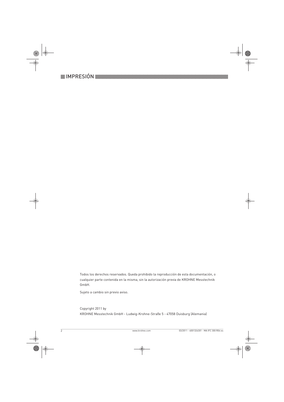 Impresión | KROHNE IFC 300 Converter ES User Manual | Page 2 / 196