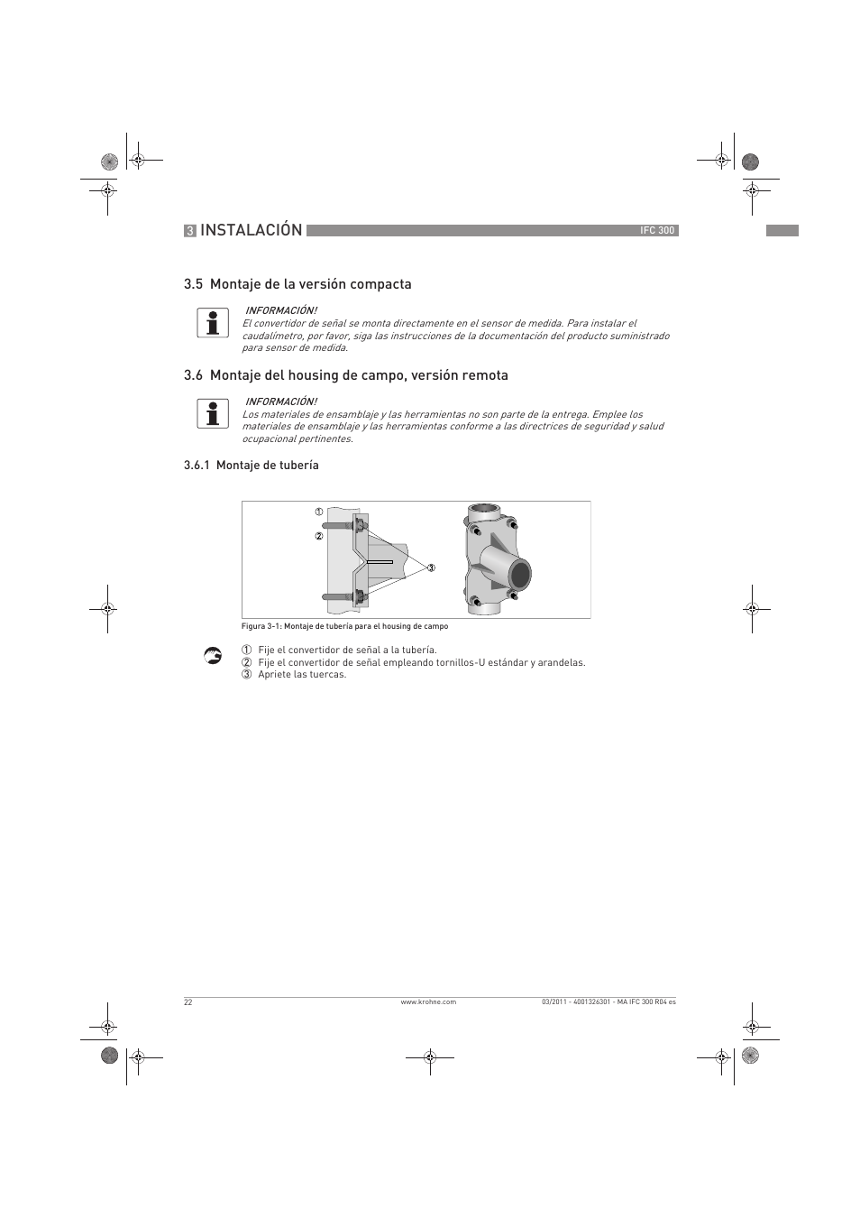 Instalación | KROHNE IFC 300 Converter ES User Manual | Page 22 / 196