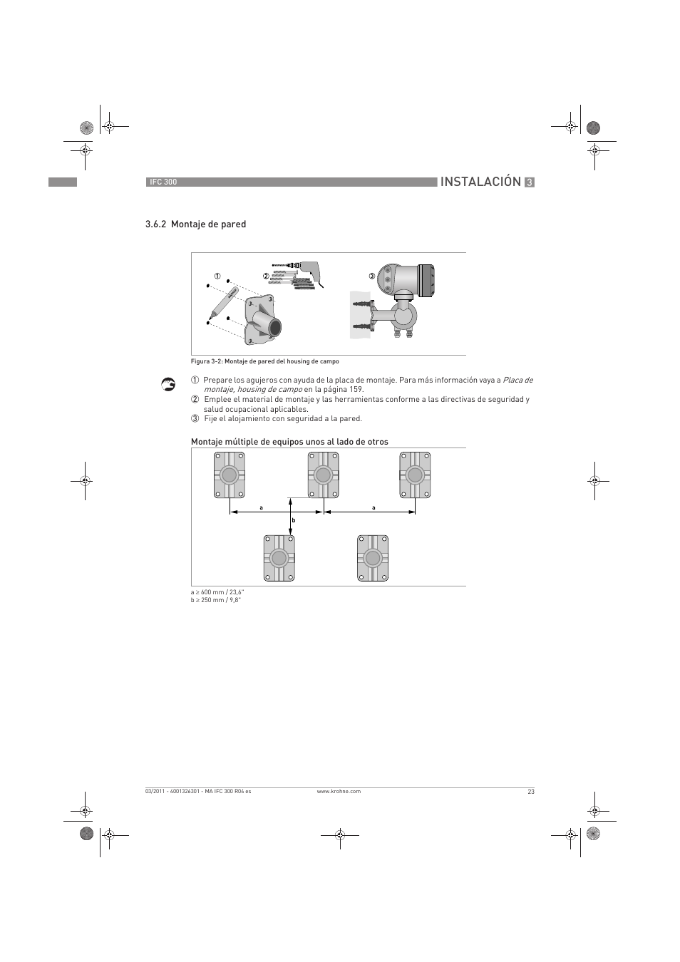 Instalación | KROHNE IFC 300 Converter ES User Manual | Page 23 / 196