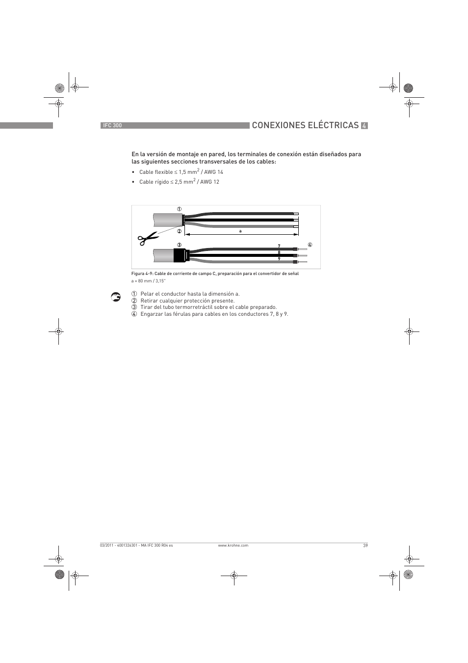 Conexiones eléctricas | KROHNE IFC 300 Converter ES User Manual | Page 39 / 196