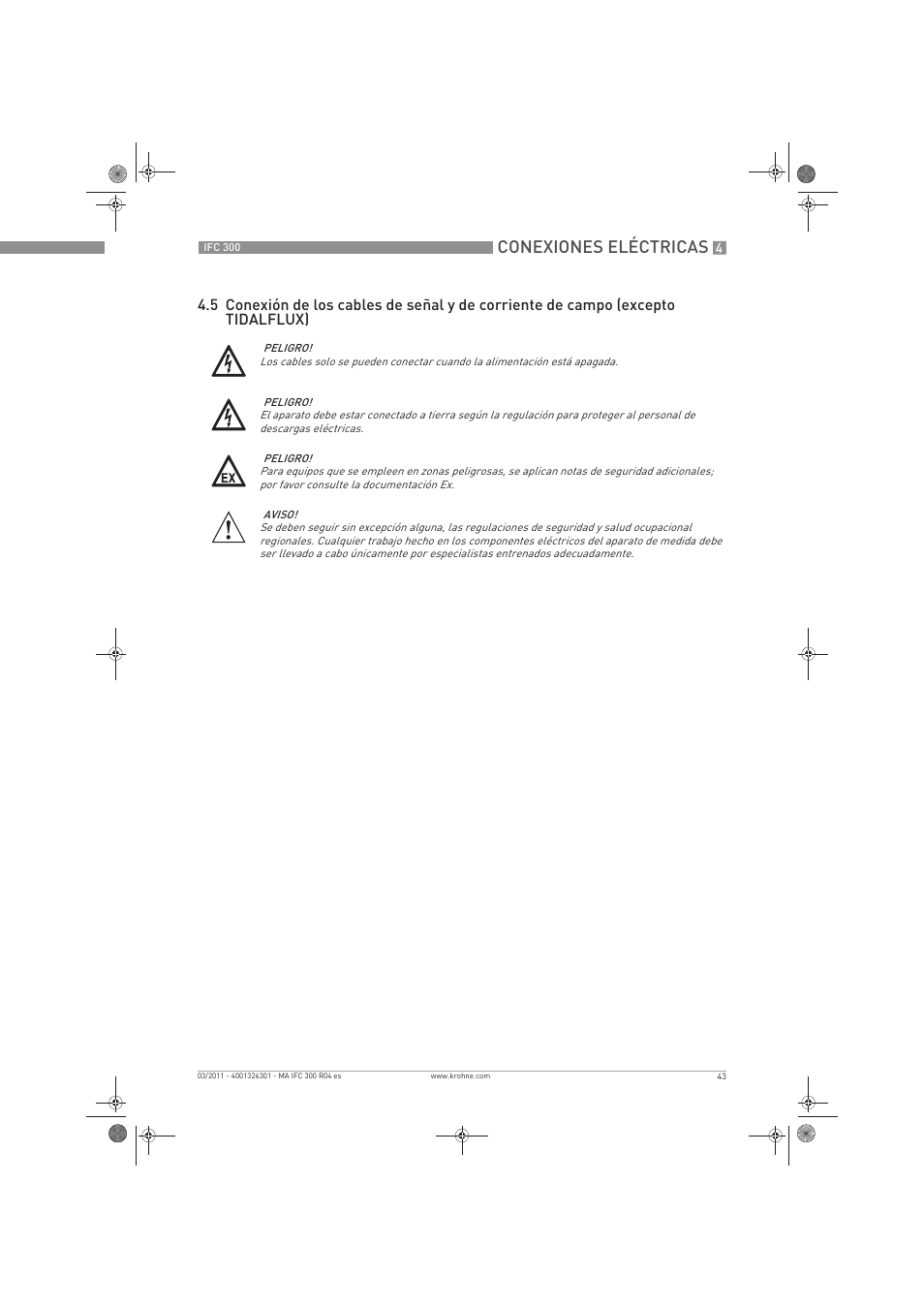 Conexiones eléctricas | KROHNE IFC 300 Converter ES User Manual | Page 43 / 196
