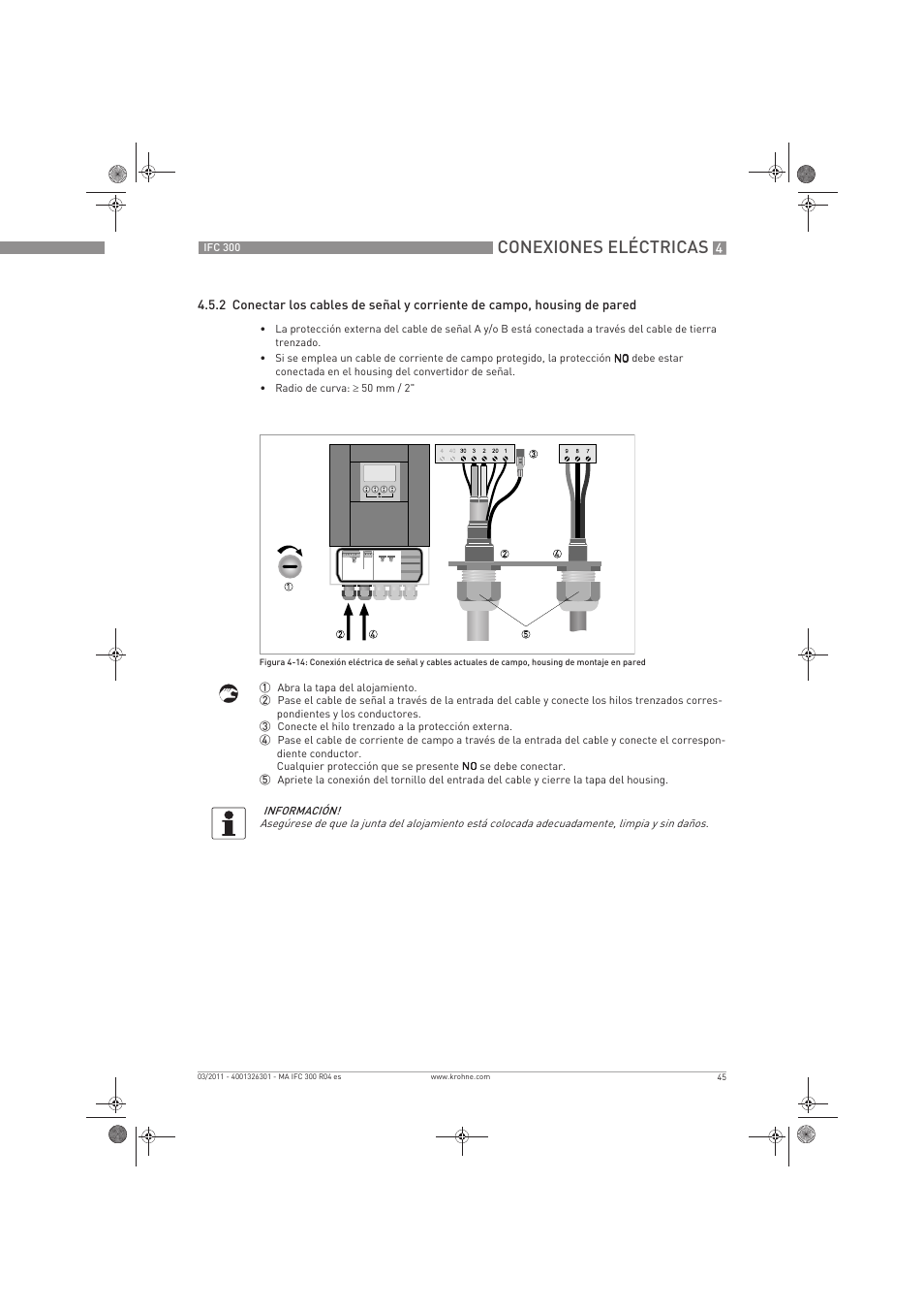 Conexiones eléctricas | KROHNE IFC 300 Converter ES User Manual | Page 45 / 196