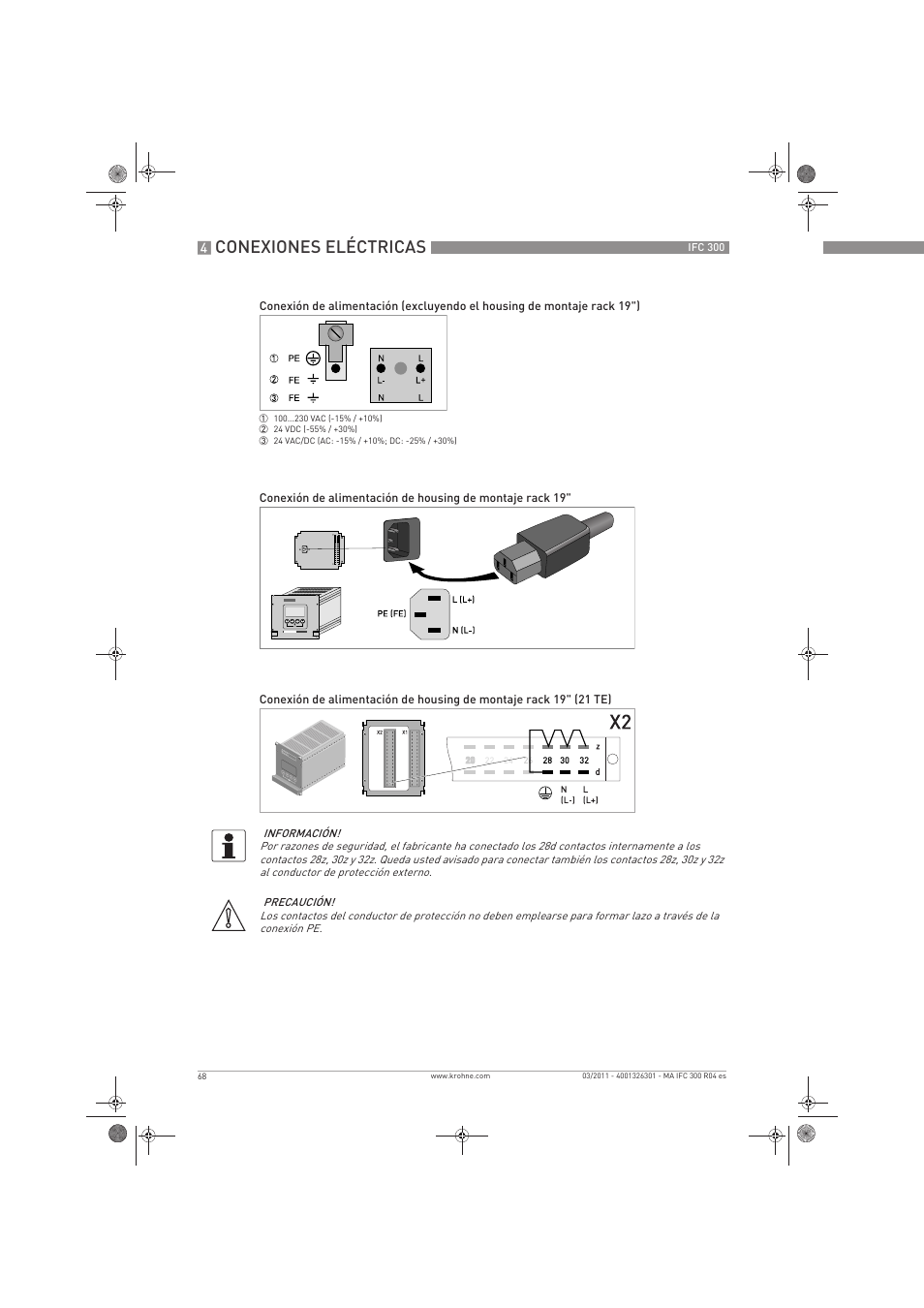 Conexiones eléctricas | KROHNE IFC 300 Converter ES User Manual | Page 68 / 196
