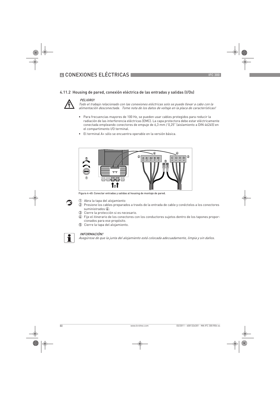 Conexiones eléctricas | KROHNE IFC 300 Converter ES User Manual | Page 80 / 196