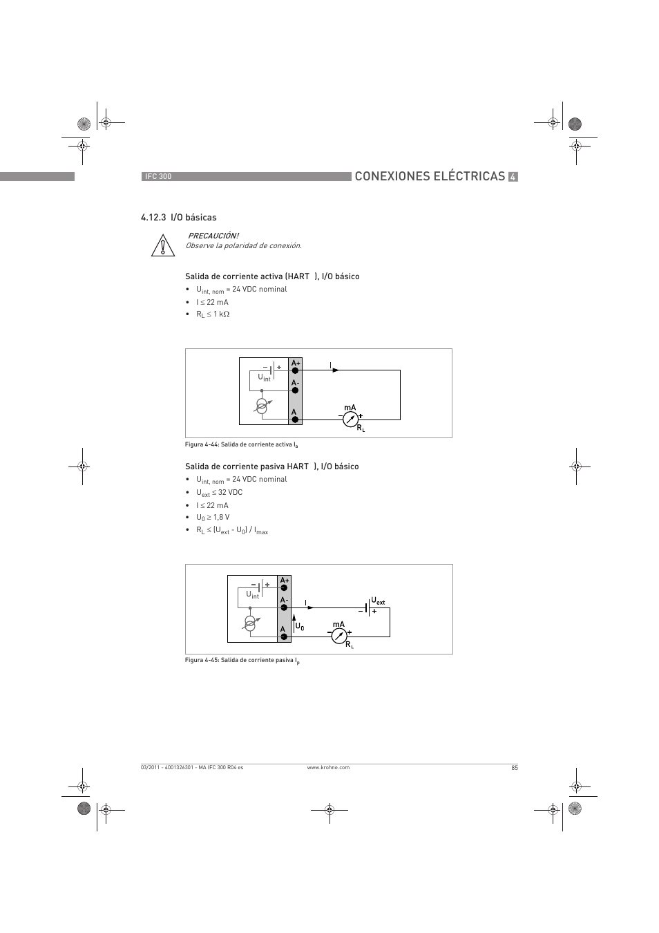 Conexiones eléctricas | KROHNE IFC 300 Converter ES User Manual | Page 85 / 196