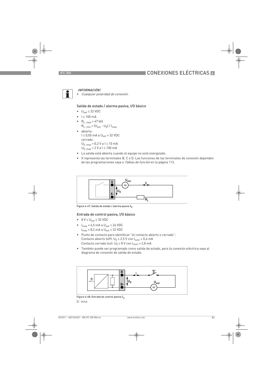 Conexiones eléctricas | KROHNE IFC 300 Converter ES User Manual | Page 87 / 196