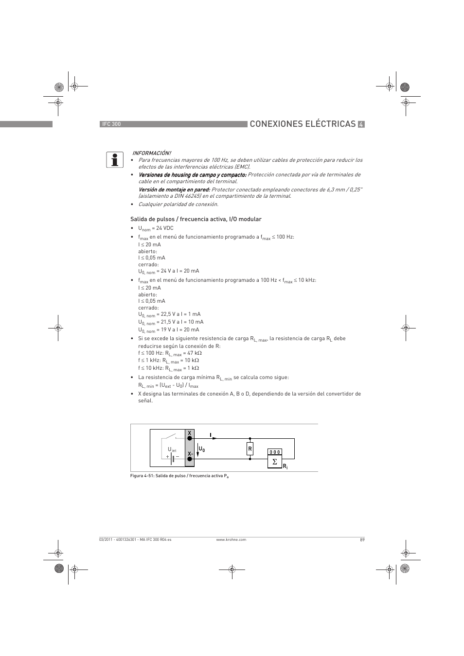 Conexiones eléctricas | KROHNE IFC 300 Converter ES User Manual | Page 89 / 196