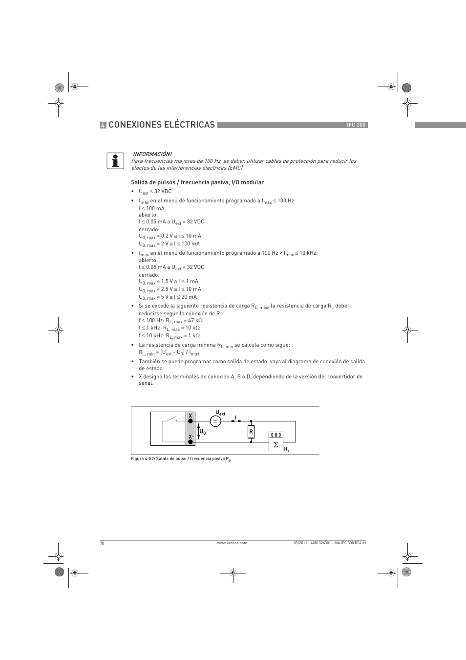 Conexiones eléctricas | KROHNE IFC 300 Converter ES User Manual | Page 90 / 196