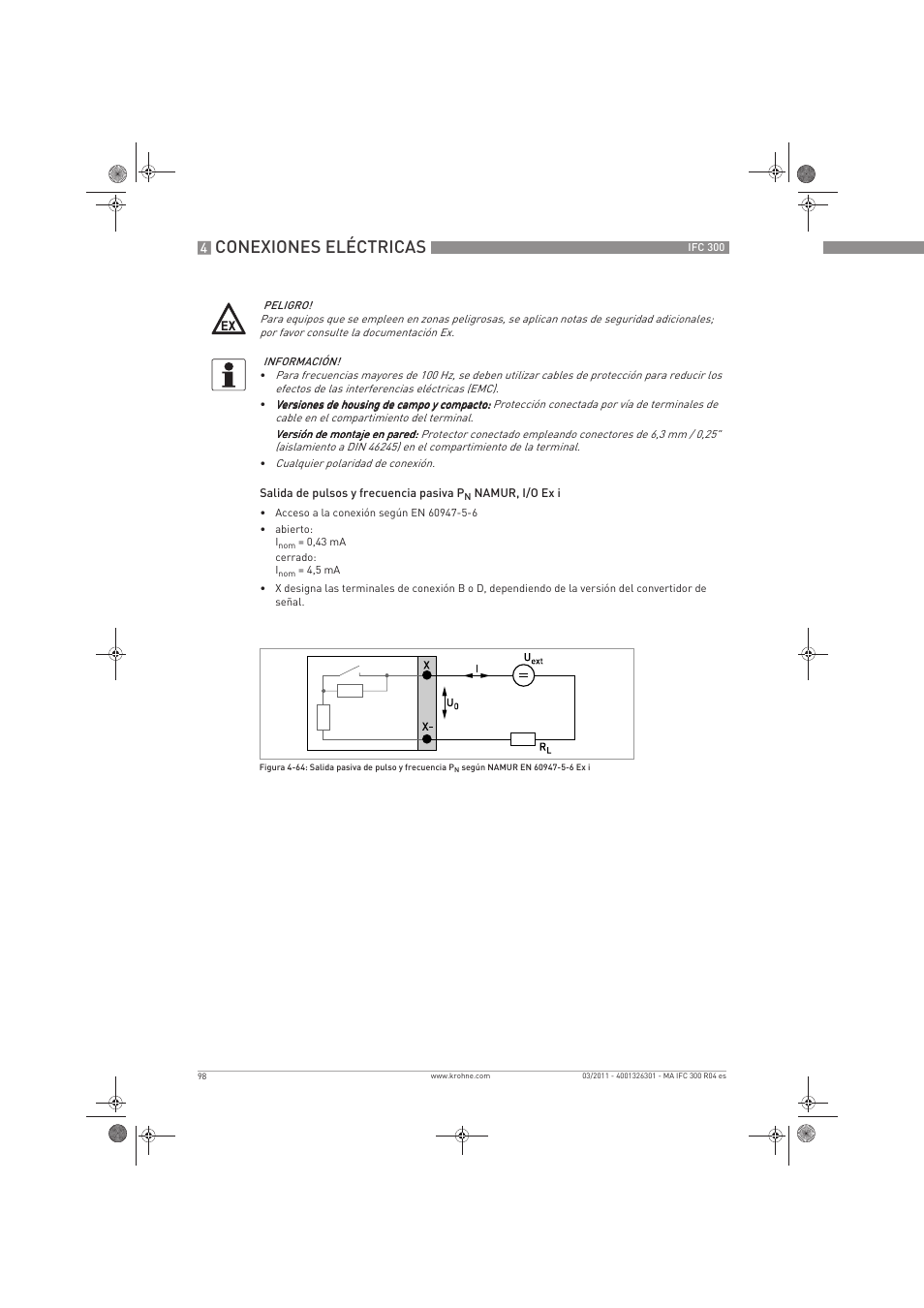 Conexiones eléctricas | KROHNE IFC 300 Converter ES User Manual | Page 98 / 196
