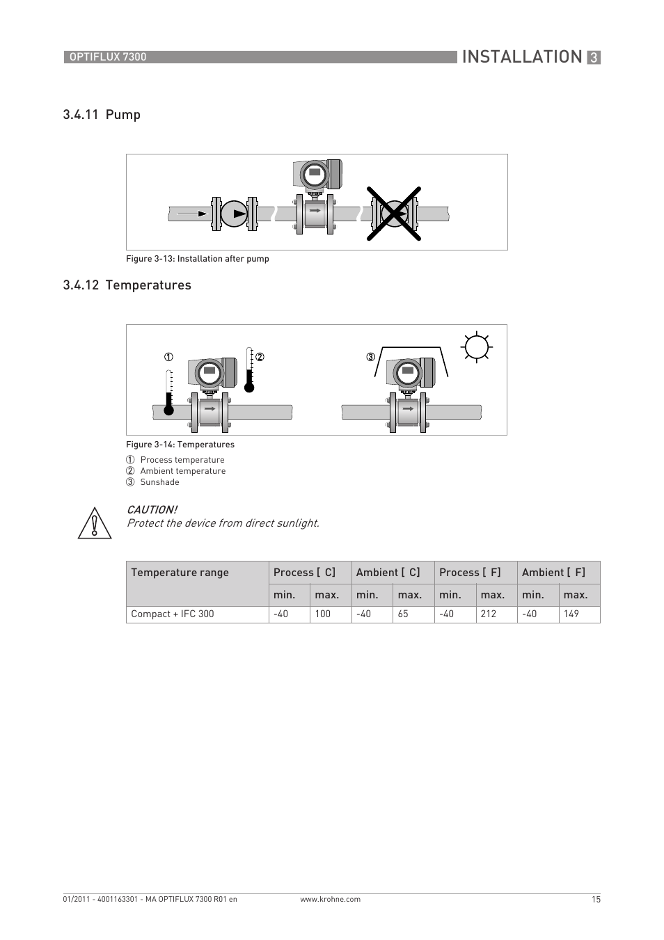 Installation | KROHNE OPTIFLUX 7300 EN User Manual | Page 15 / 40