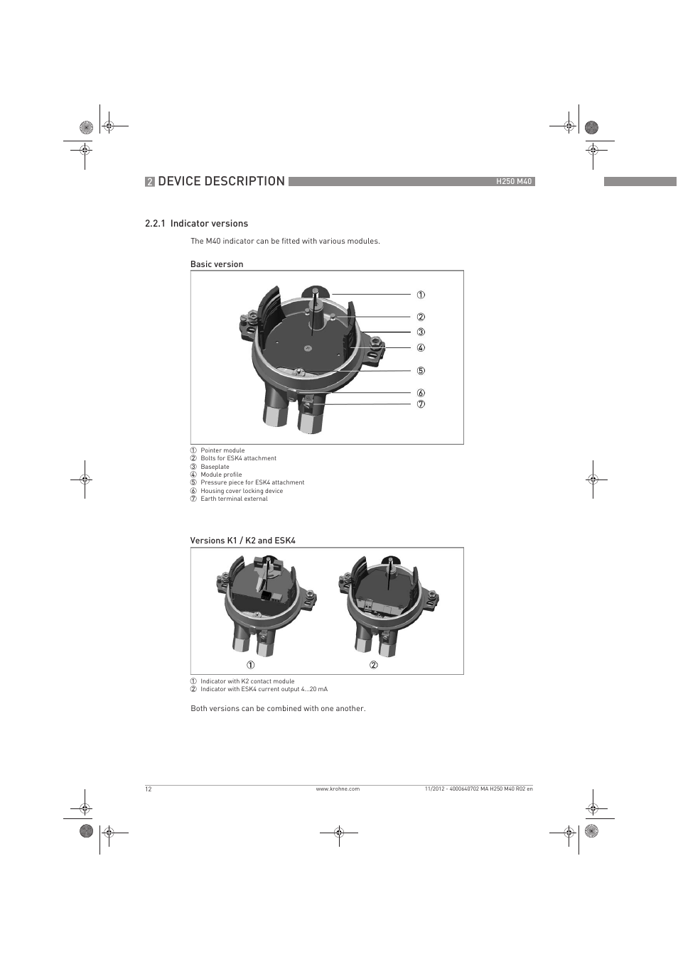 Device description | KROHNE H250 M40 EN User Manual | Page 12 / 80