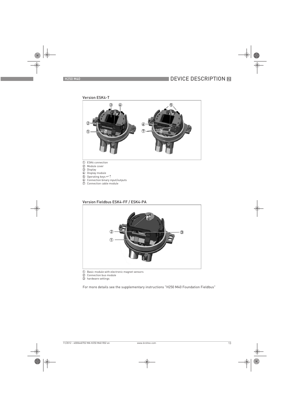 Device description | KROHNE H250 M40 EN User Manual | Page 13 / 80