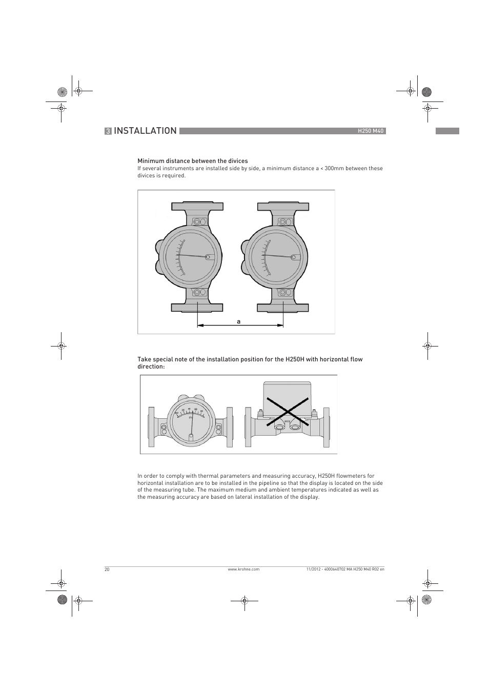 Installation | KROHNE H250 M40 EN User Manual | Page 20 / 80