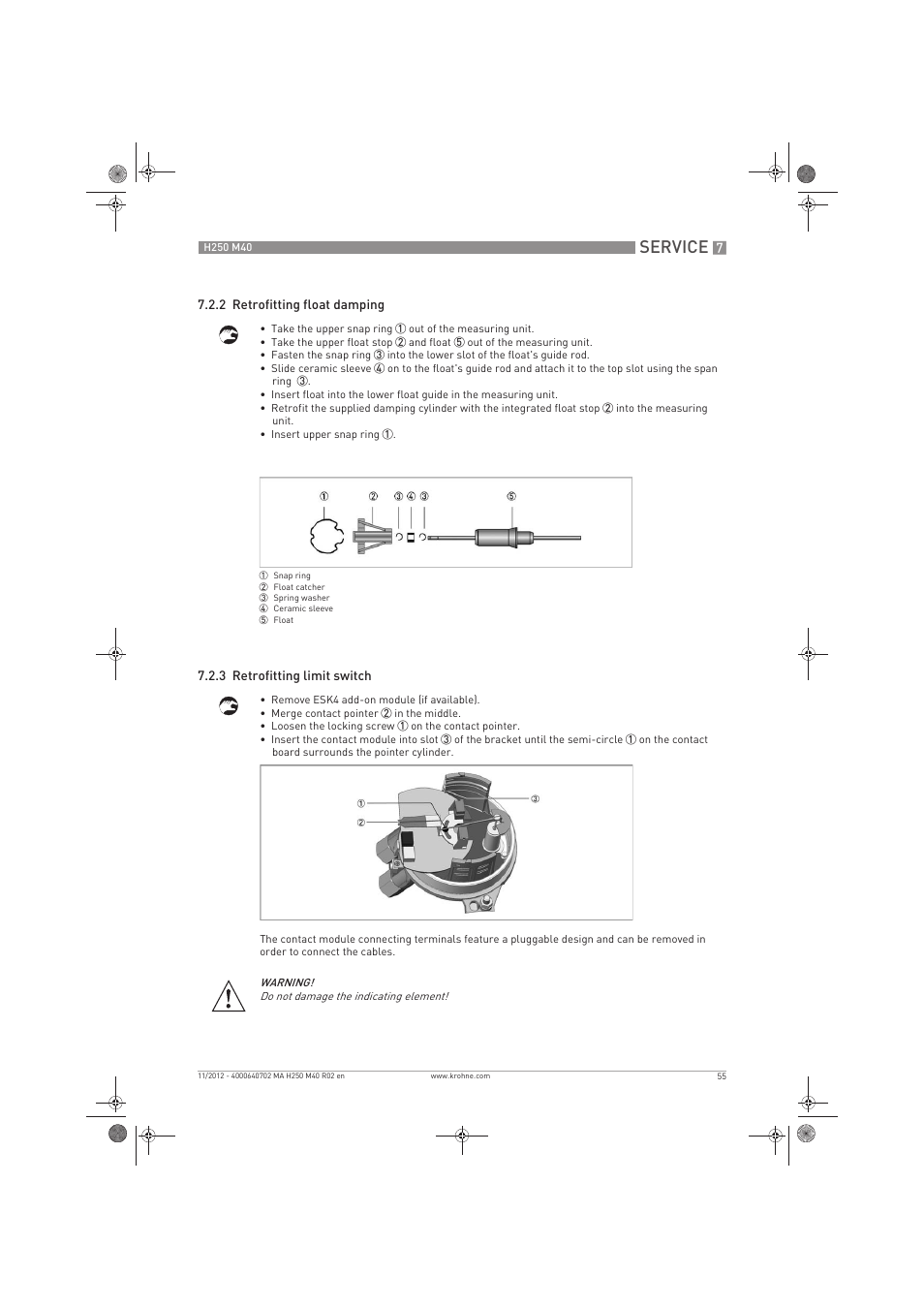 Service | KROHNE H250 M40 EN User Manual | Page 55 / 80