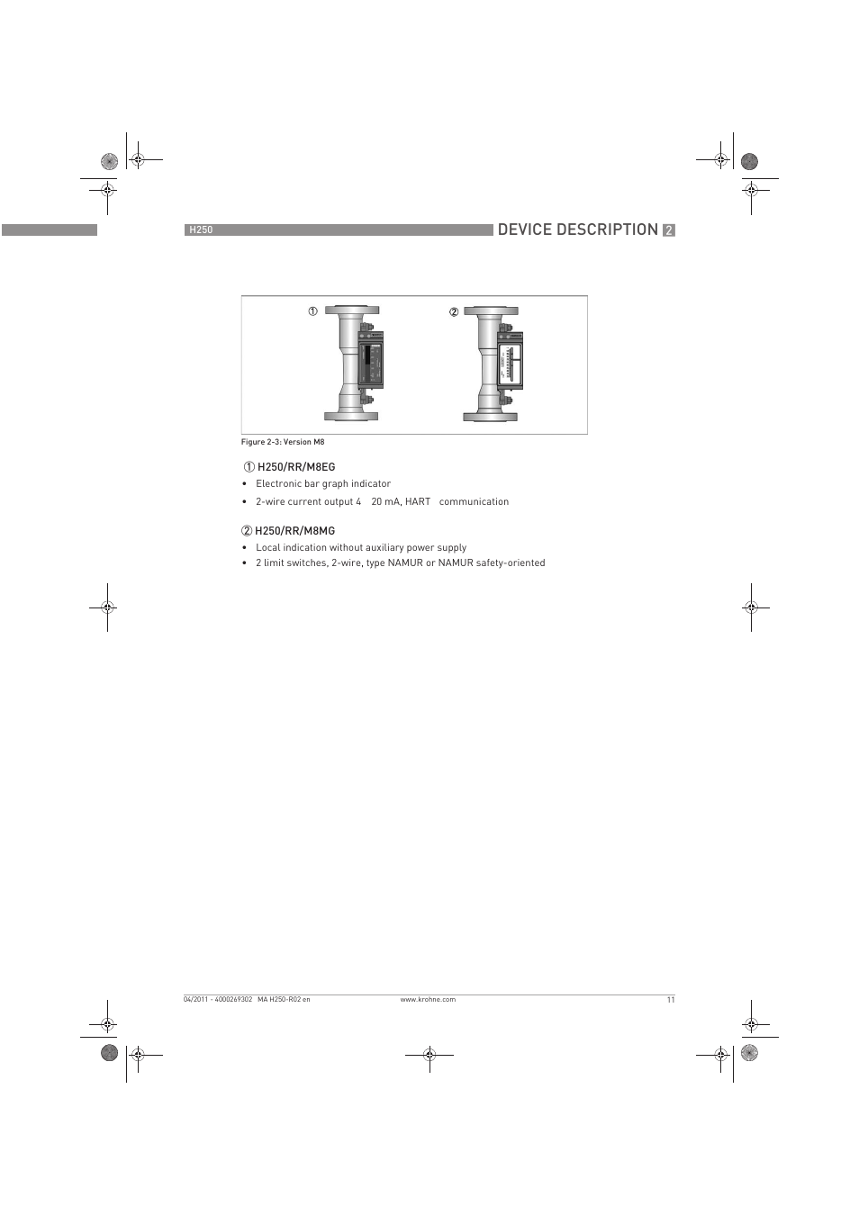 Device description | KROHNE H250 M8-M9-M10 EN User Manual | Page 11 / 88